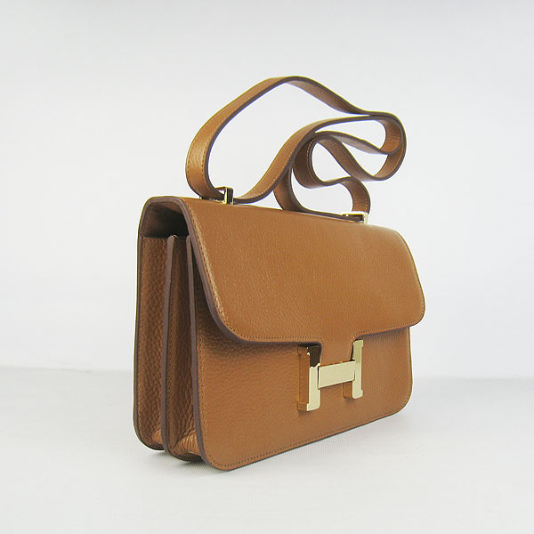 7A Hermes Constance Togo Leather Single Bag Light Coffee Gold Hardware H020 - Click Image to Close